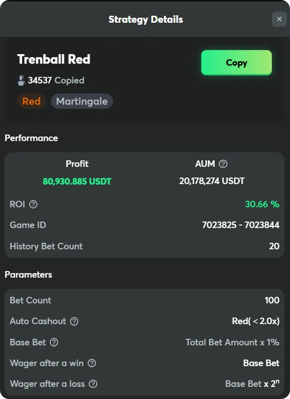 bc crash game martingale strategy details
