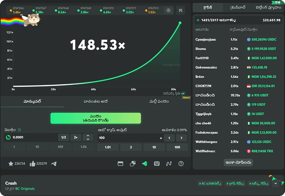 bc originals crash game demo in telugu