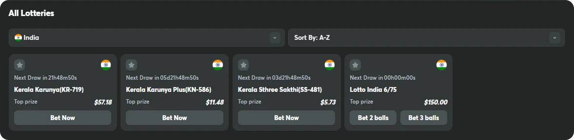 lottery for players in india at the bc game casino