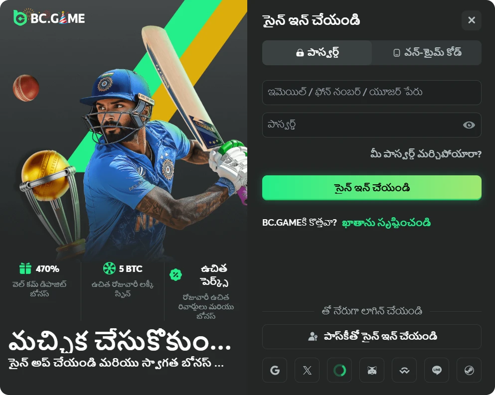 sign in to bc game casino telugu